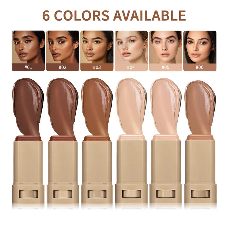 Waterproof Facial Foundation Concealer Stick Long-lasting Light Cream Texture Brightening Stick Makeup To Cover Facial Blemishes