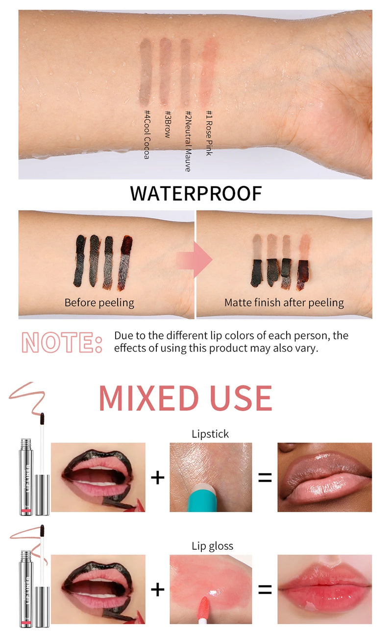 4PCS Highly Pigmented Lip Liner Tattoo Matte Peel Off Enhance Lips Lip Liner Lasting Lip Stain Waterproof Transfer-proof Lipstic