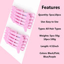 10Pcs Black Pink Blue Purple Professional Alligator Hair Clips,Hair Clips for Styling Sectioning Wide Teeth Double Hinged Design