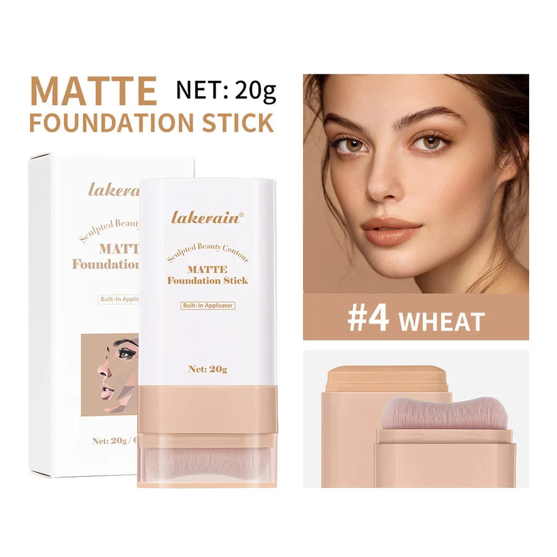 Multi-Use Foundation Stick Skin Tint Foundation Stick With Brush Makeup Matte Waterproof Thin and Cover Blemishes Makeup