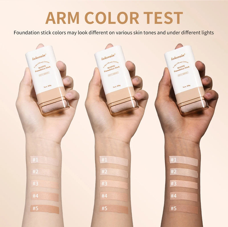 Multi-Use Foundation Stick Skin Tint Foundation Stick With Brush Makeup Matte Waterproof Thin and Cover Blemishes Makeup