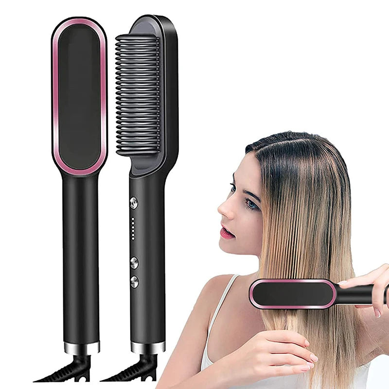Professional 2-in-1 Hair Dryer & Straightening Brush