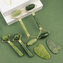 3-in-1 Jade Roller And Gua Sha Set,Roller With Eye Massager,Ridged Massager,Facial Tools For Skin Care Routine And Puffiness