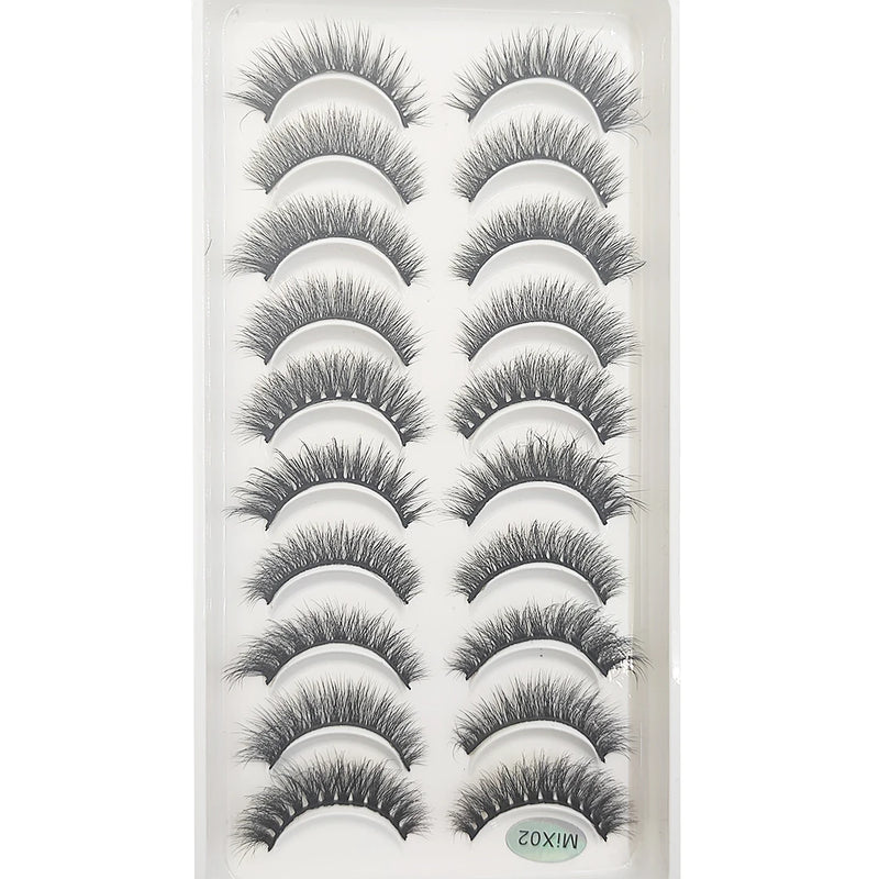 10 Pairs 3D Eyelash Natural Mink False Eyelashes Makeup Fake Eye Lashes Faux Cils Make up Beauty Tools maquillaje 15 Style