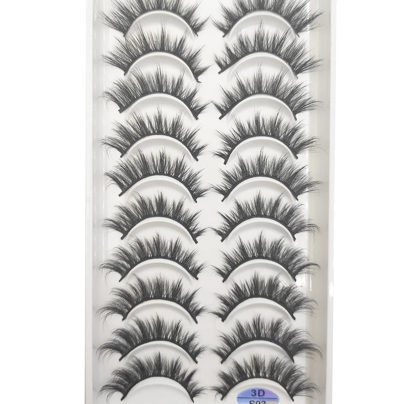 10 Pairs 3D Eyelash Natural Mink False Eyelashes Makeup Fake Eye Lashes Faux Cils Make up Beauty Tools maquillaje 15 Style
