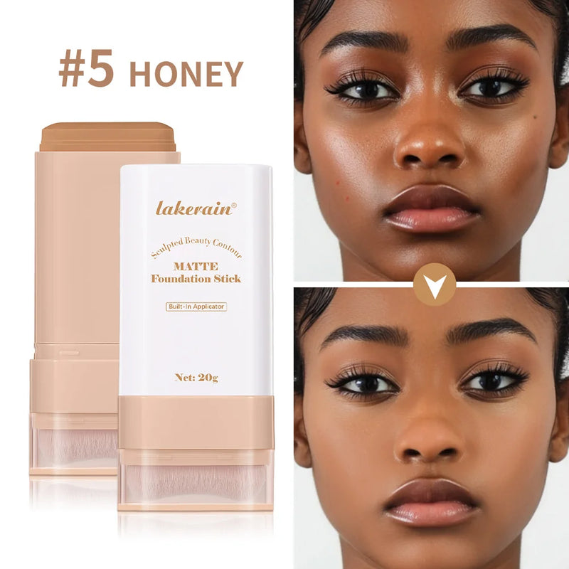 Multi-Use Foundation Stick Skin Tint Foundation Stick With Brush Makeup Matte Waterproof Thin and Cover Blemishes Makeup
