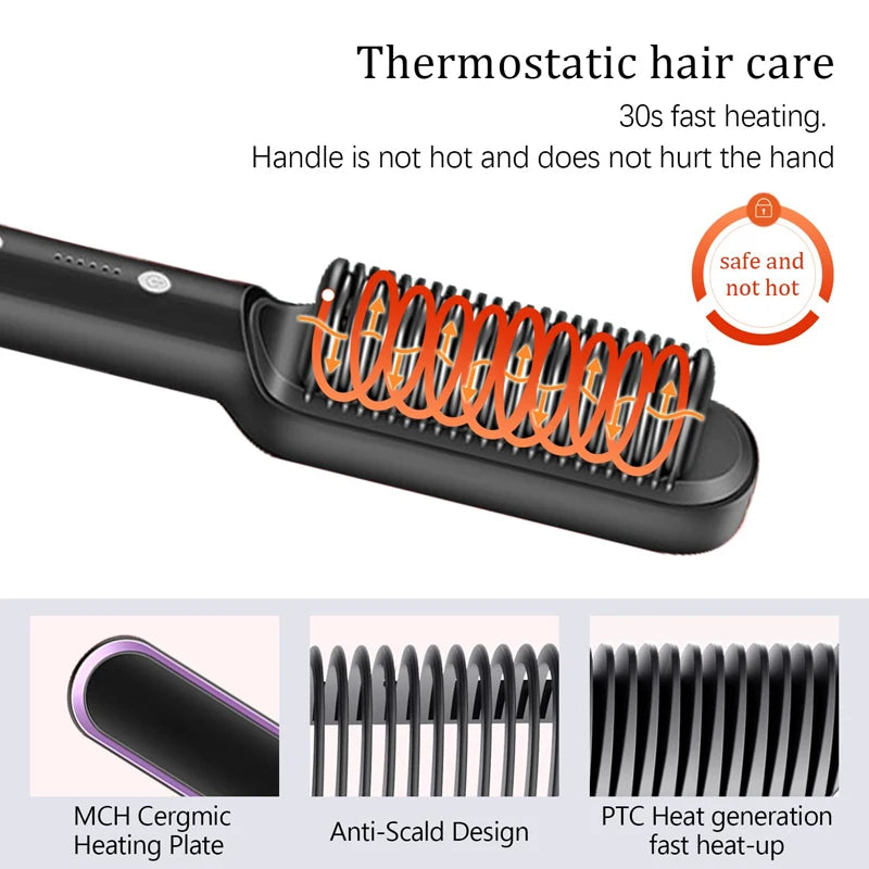 Professional 2-in-1 Hair Dryer & Straightening Brush