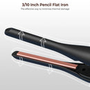 Small Flat Iron for Short Hair, Temperature Adjustable Pencil Flat Iron Fast Heat Up, 3/10 Inch Beard Straightening Iron