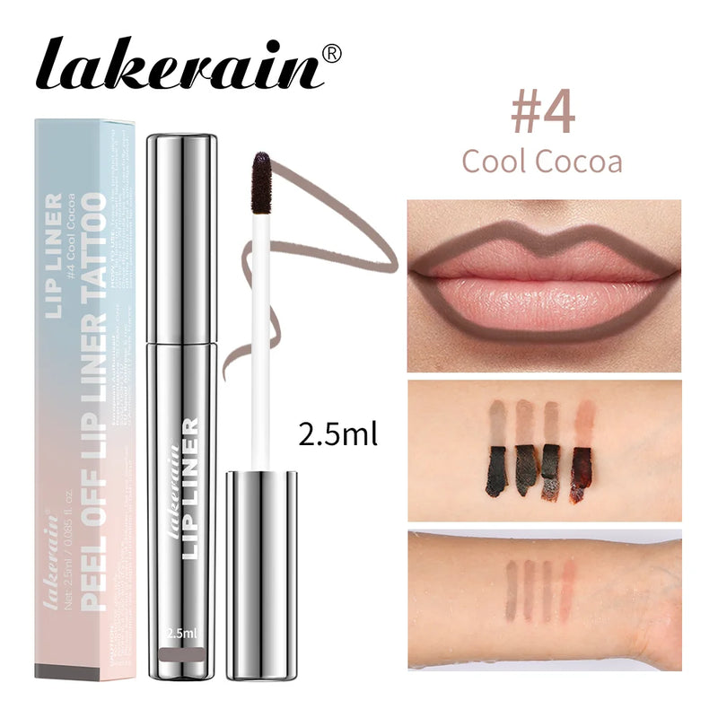 4PCS Highly Pigmented Lip Liner Tattoo Matte Peel Off Enhance Lips Lip Liner Lasting Lip Stain Waterproof Transfer-proof Lipstic