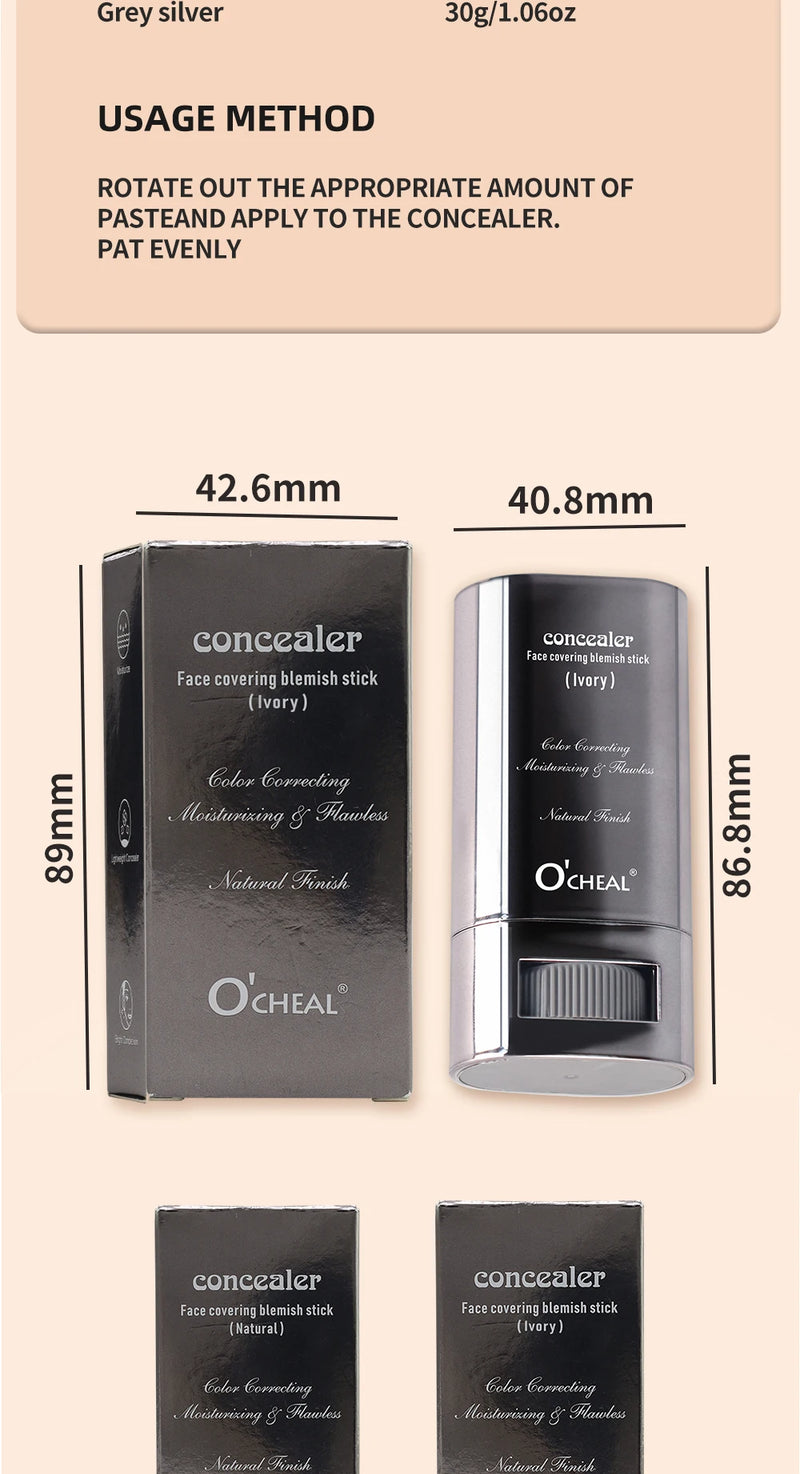 Ocheal Face Foundation Contour Stick Long-wear Lightweight Brighten Stick  Face Concealer Blemish Contouring Beauty Makeup