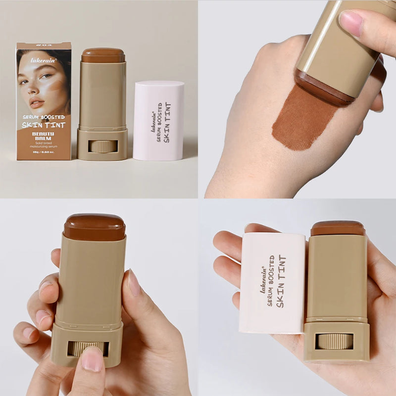 Eraser Foundation Stick Stick Serum Boosted Skin Tint Foundation Stick Smooth Plumper Hight Coverage Travel Flawless Foundation