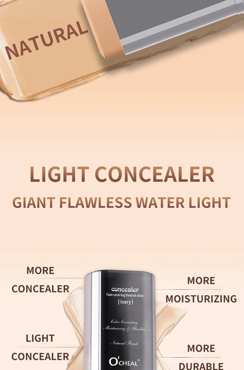 Ocheal Face Foundation Contour Stick Long-wear Lightweight Brighten Stick  Face Concealer Blemish Contouring Beauty Makeup