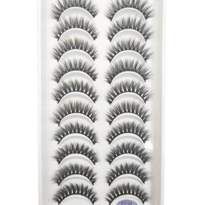 10 Pairs 3D Eyelash Natural Mink False Eyelashes Makeup Fake Eye Lashes Faux Cils Make up Beauty Tools maquillaje 15 Style